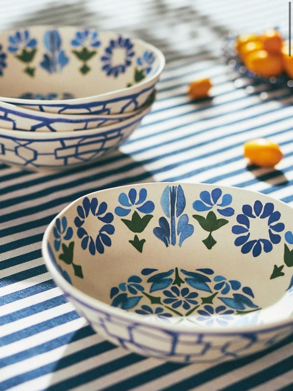 Anthropologie Sea Tile Melamine Bowls Set of 4